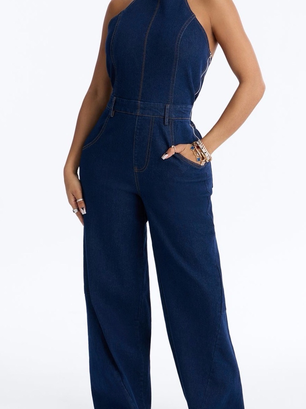 Dark Blue Women’s Denim Jumpsuit Jeans